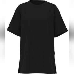 VICTORIA'S SECRET PINK 100% Cotton Oversized Side Slit Sleepshirt S SMALL Black